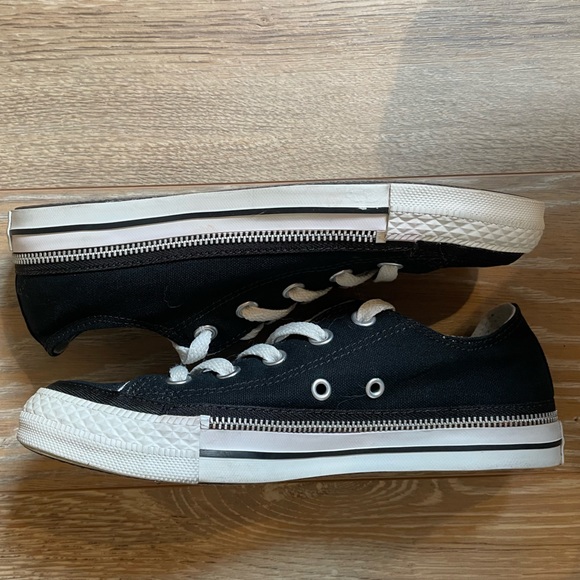 Rare Converse All Star Low Top Zipper Trim / Canvas - Picture 2 of 6